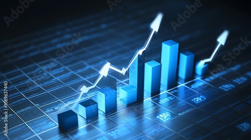 Wallpaper Mural Abstract glowing corporate financial analysis patterns symbolizing growth Torontodigital.ca