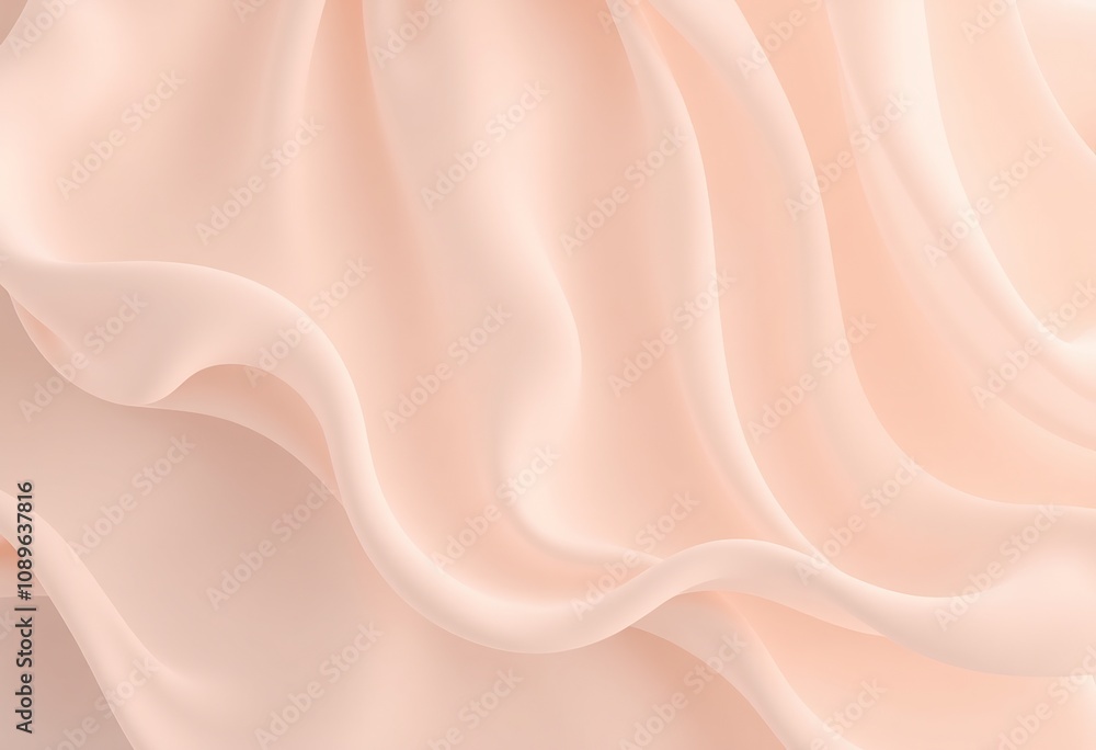Abstract peach-colored fabric background with soft waves. Abstract peach-colored fabric background with soft waves.