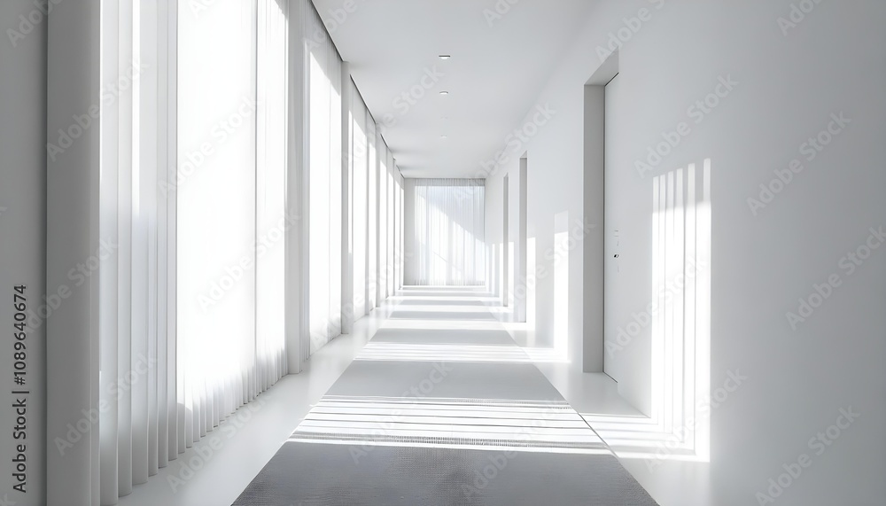 Obraz premium long corridor with columns