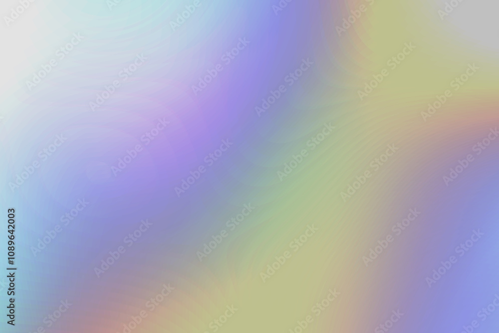 Fototapeta premium Fusion of iridescent tones with a rainbow effect and abstract shapes in the background. Abstract background with soft multicolored gradations.