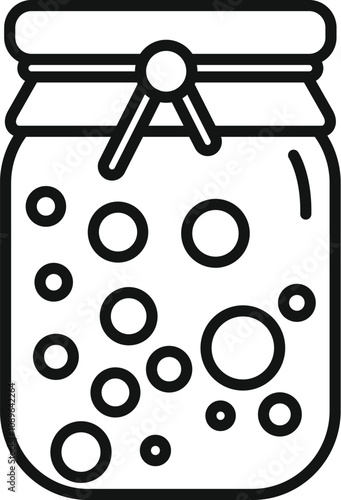 Preserving freshness, a closed jar with bubbles inside and a tied lid ensures quality