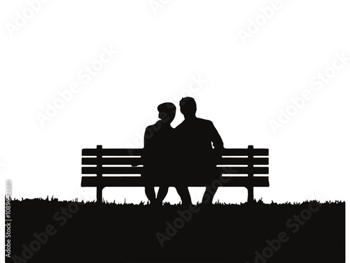 couple sitting on bench in park