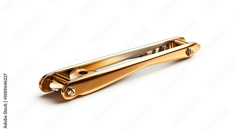 Golden multi-tool on a white isolated background. Golden multi-tool on a white isolated background.