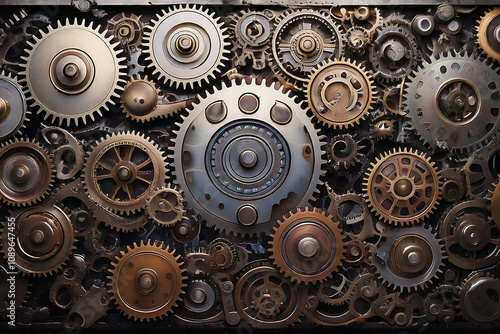 Wallpaper Mural Intricate Gear Mechanism Close-Up Torontodigital.ca