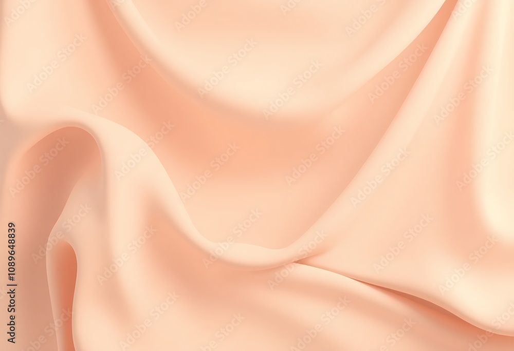 Peach-colored fabric with soft folds. Peach-colored fabric with soft folds.