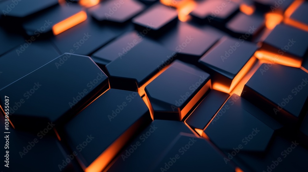 Abstract close-up of interlocking geometric shapes with glowing edges, creating a futuristic aesthetic. Abstract close-up of interlocking geometric shapes with glowing edges, creating a futuristic aesthetic.