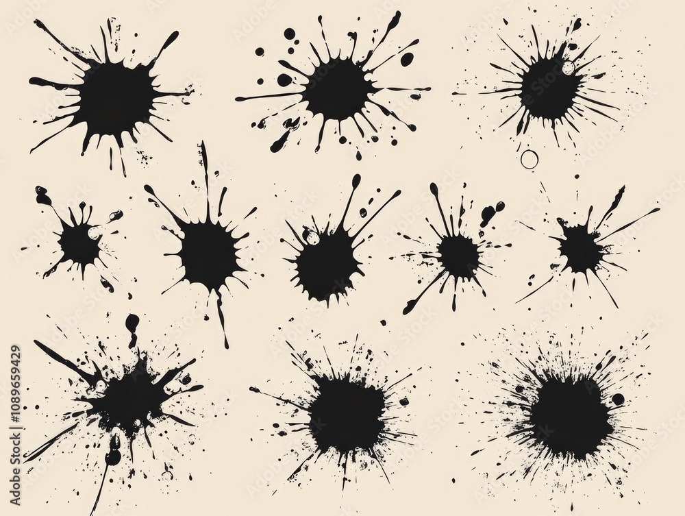 Black Ink Splatters Black Ink Splatters
