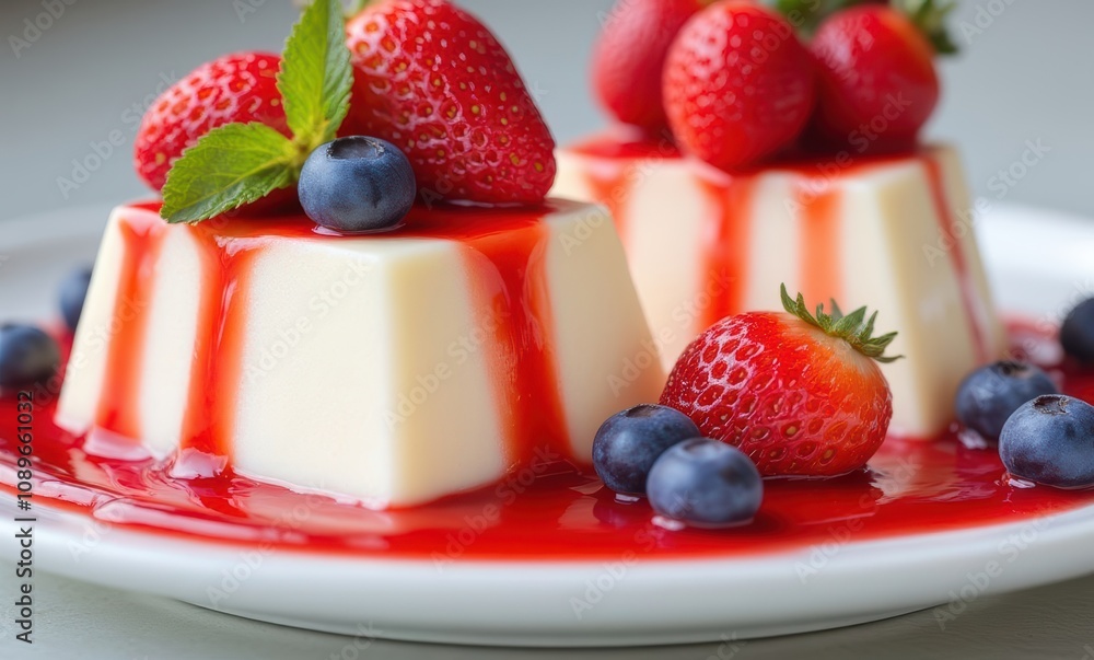 Delicious dessert with fresh berries Delicious dessert with fresh berries