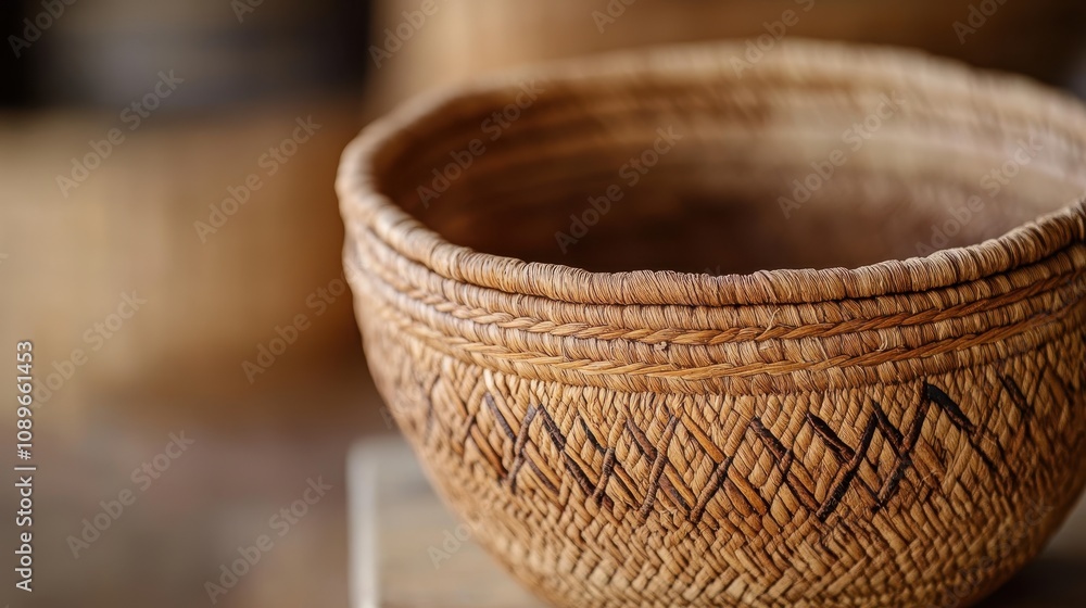 Handmade woven basket using natural fibers, showcasing traditional Aboriginal artistry Handmade woven basket using natural fibers, showcasing traditional Aboriginal artistry