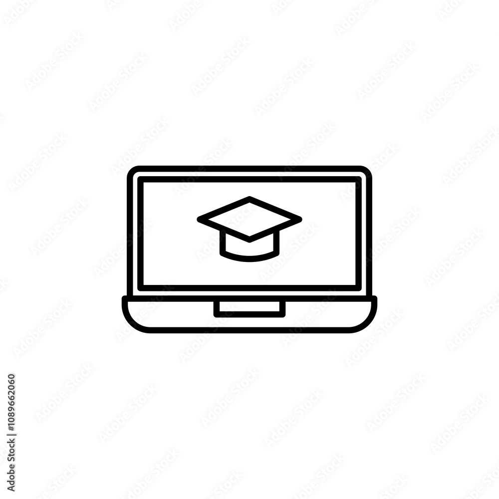 E learning thin line vector icon E learning thin line vector icon