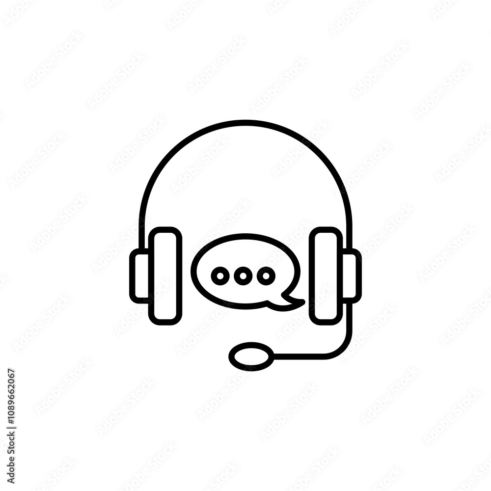Customer support thin line vector icon Customer support thin line vector icon