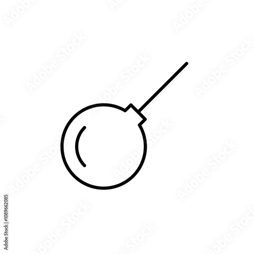 Demolition ball thin line vector icon
