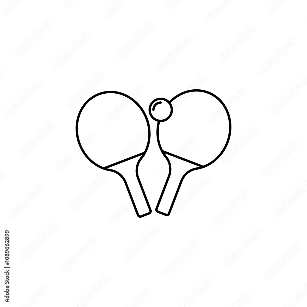 Fototapeta premium Ping pong thin line vector icon