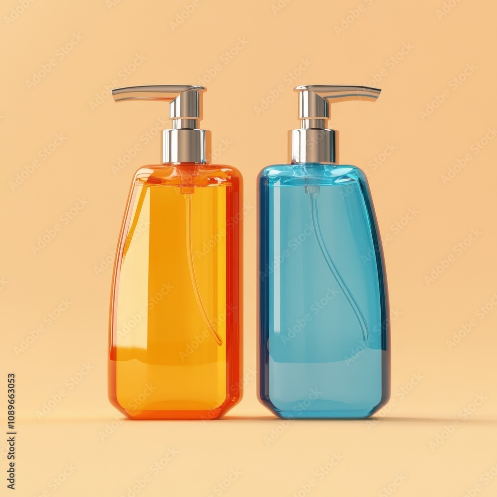 Vibrant Bottles of Personal Care Products Vibrant Bottles of Personal Care Products