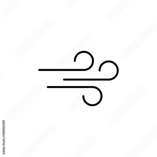 Windy thin line vector icon