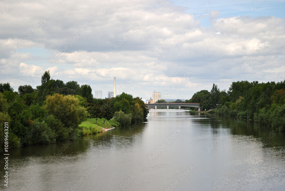 View Along Still Waters of German River with Tree Lined Banks View Along Still Waters of German River with Tree Lined Banks