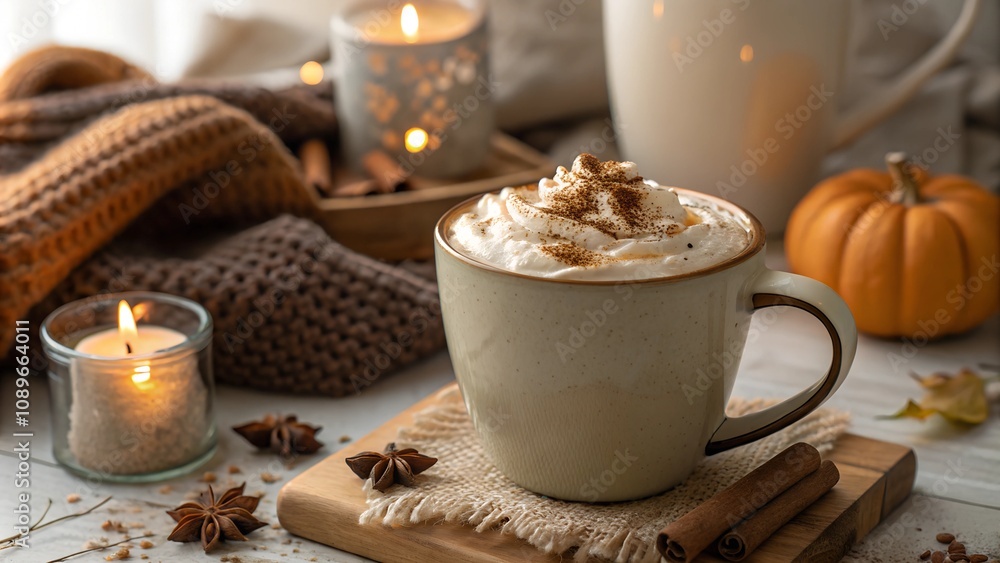 custom made wallpaper toronto digitalPumpkin spice latte with whipped cream and spices