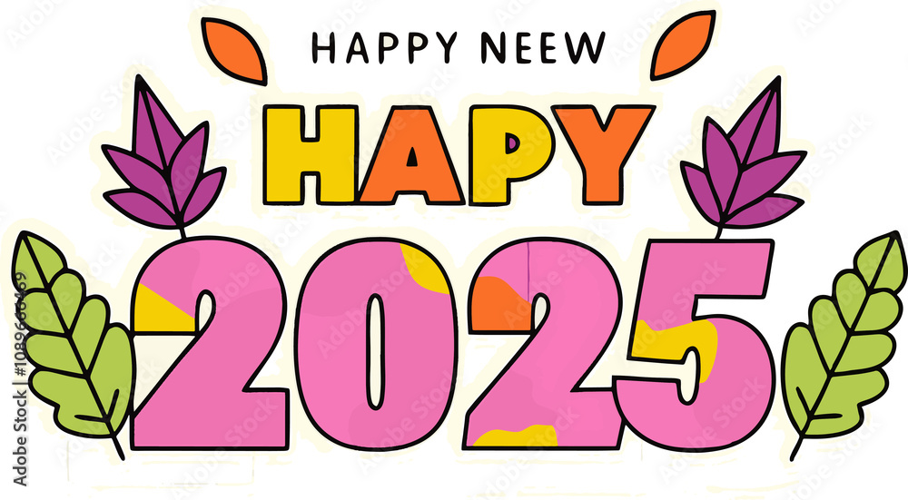 Obraz premium happy new year 2025 day