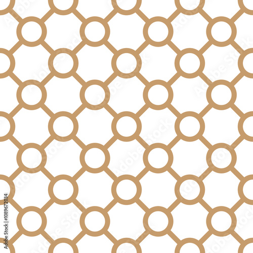 Seamless pattern with lines and circles. Geometric background.
