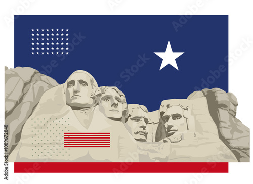 Mount Rushmore National Memorial - Stock Illustration
