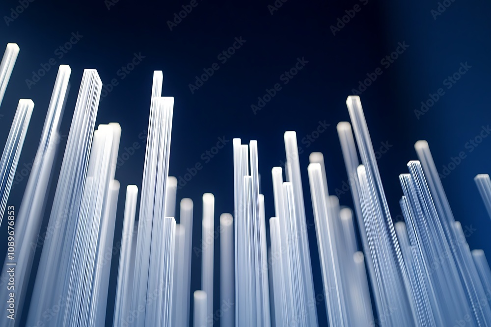 Abstract bar chart outlines in white on a navy backdrop Abstract bar chart outlines in white on a navy backdrop