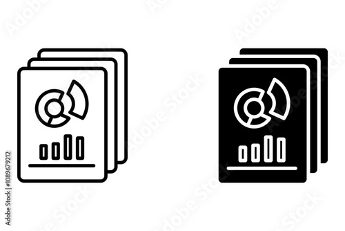Financial statement icon in flat style. Document vector illustration on white isolated background. Report business concept.