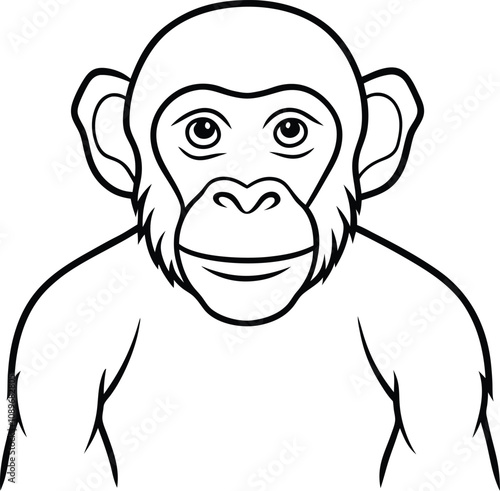 Chimpanzee Line Art