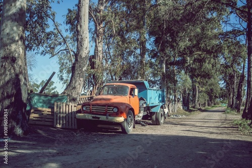 Antiguo camión de campo