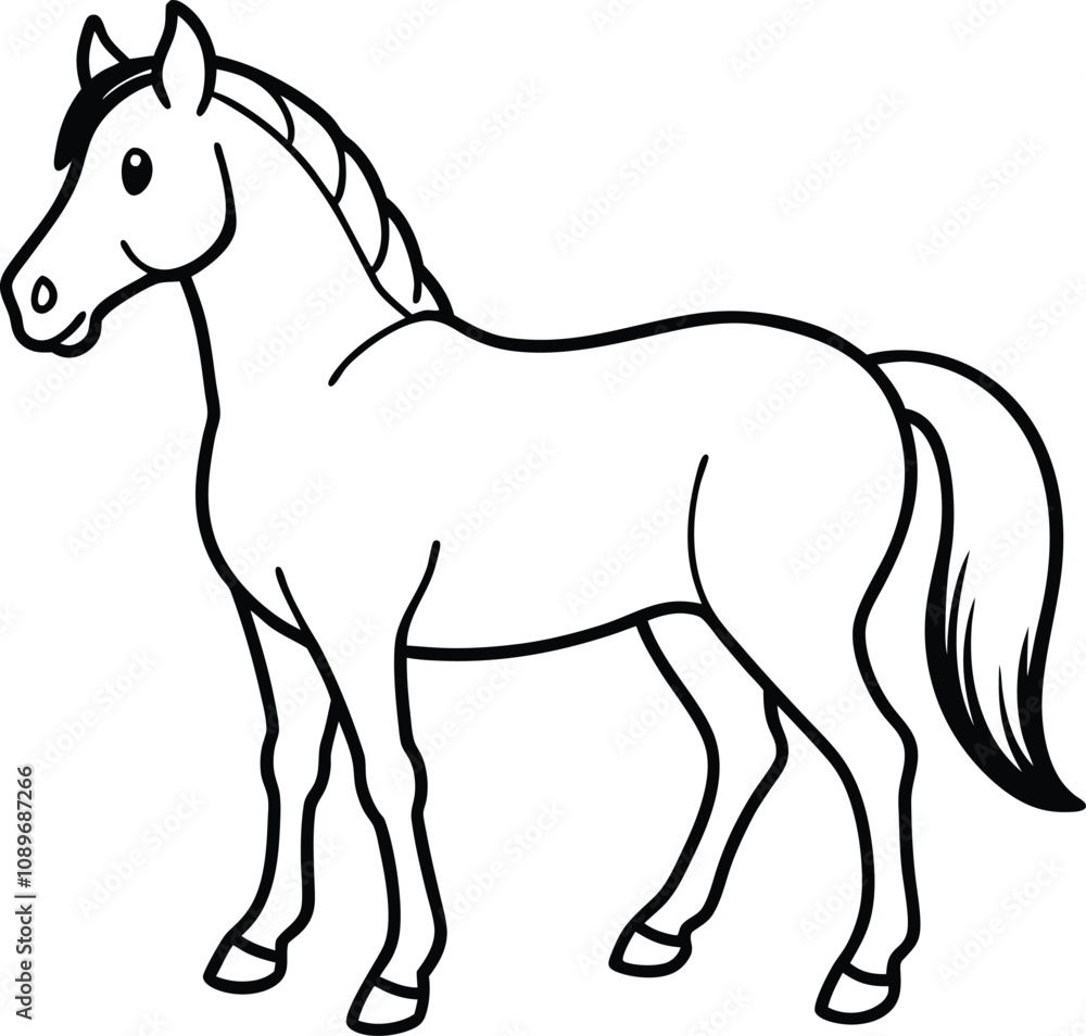 Fototapeta premium Horse Line Art