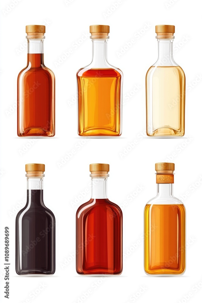 Four different syrup bottles Four different syrup bottles
