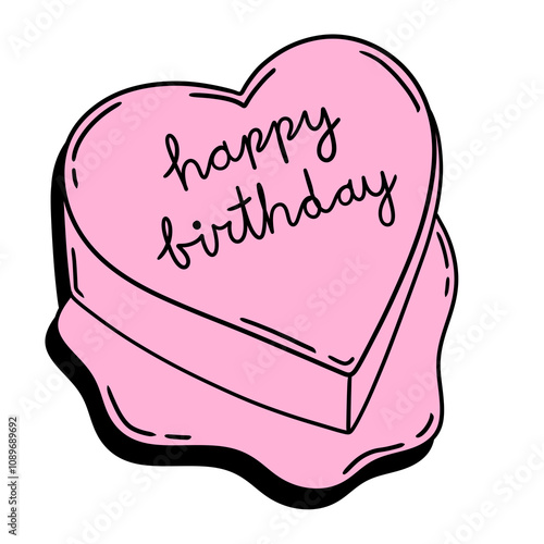 Pink Retro Birthday cake