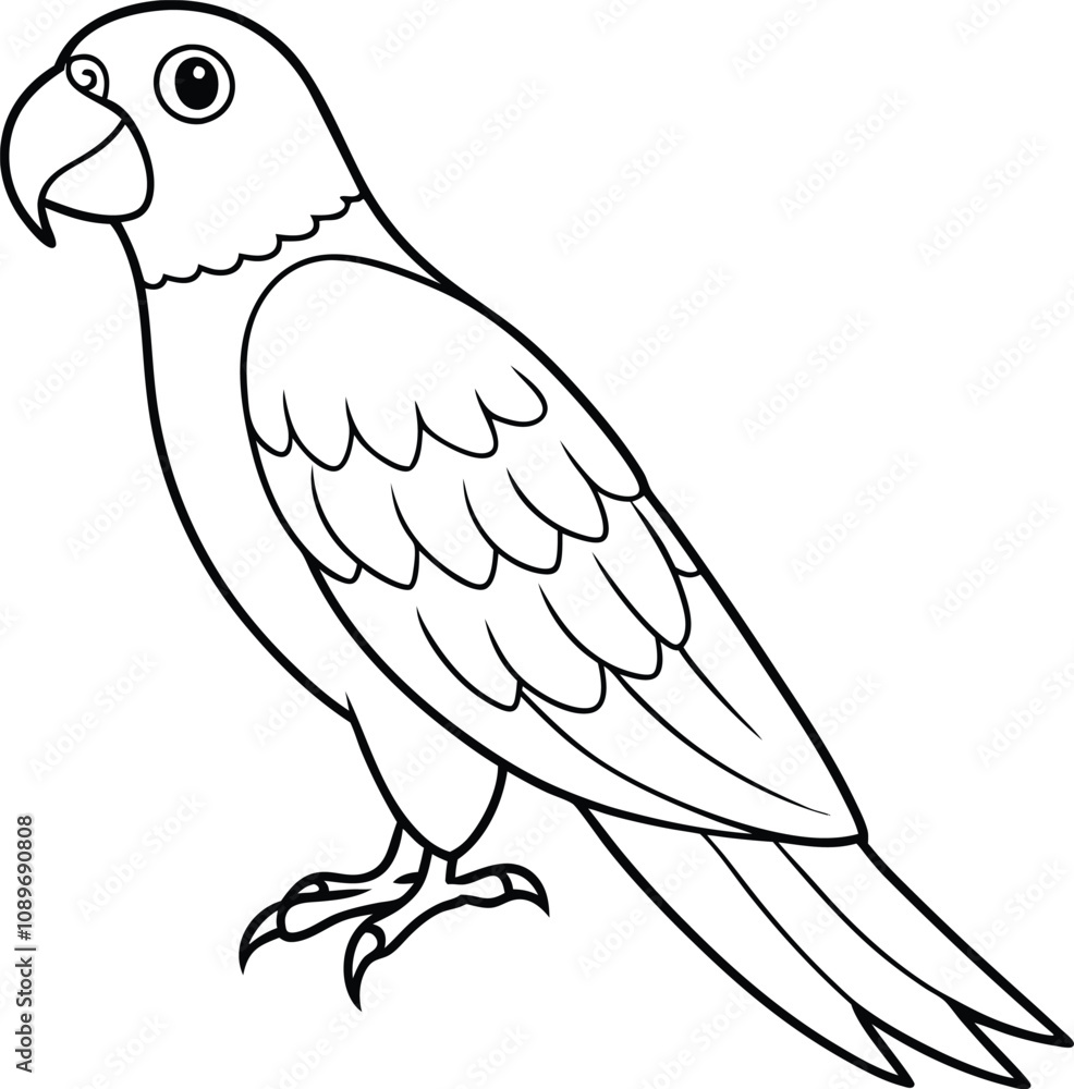 Fototapeta premium Parrot Line Art