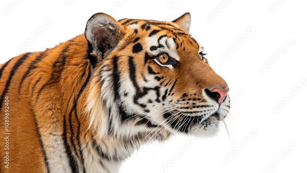 Obraz premium tiger head isolated on white background.AI GENERATED