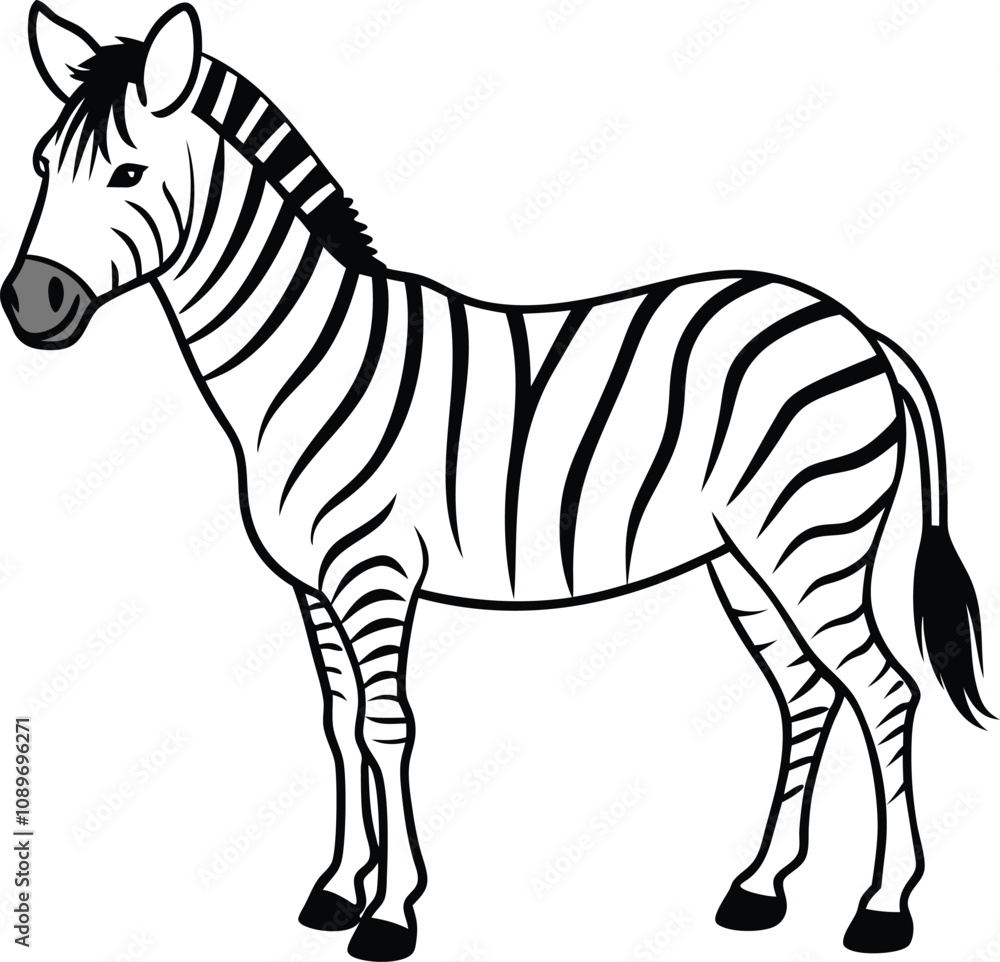Fototapeta premium Zebra Line Art