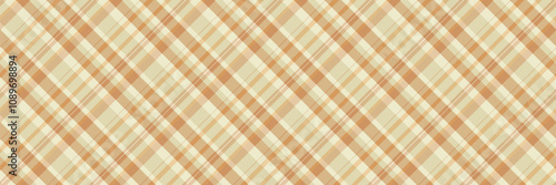 Apparel fabric textile plaid, warmth texture check tartan. Trend background seamless vector pattern in light and tan colors.