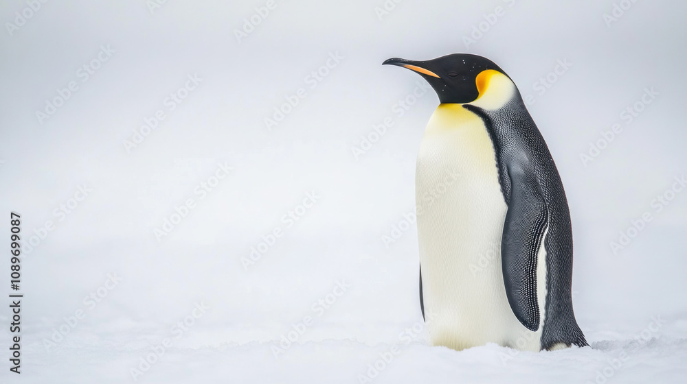 Obraz premium mperor penguin against white background