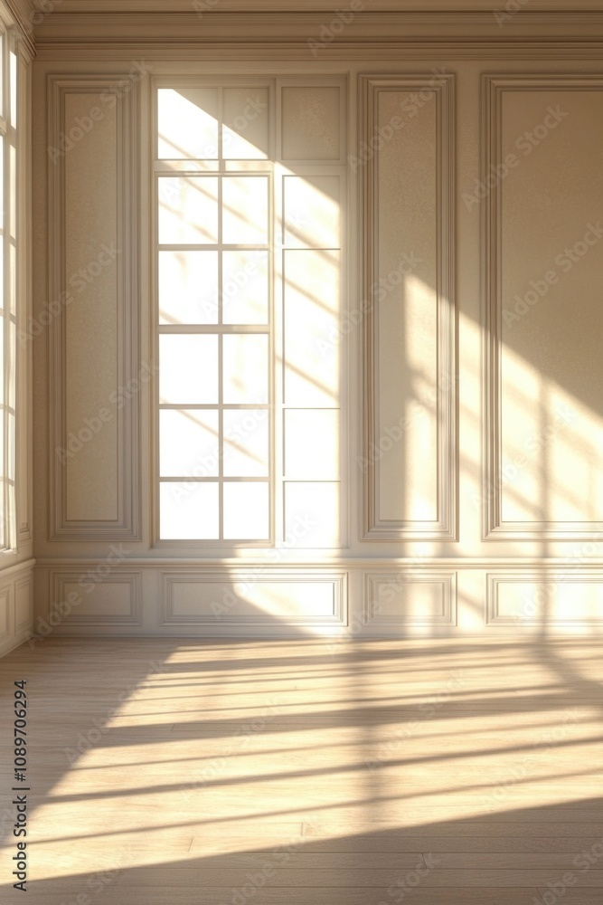 Fototapeta premium Large Empty Room with Windows