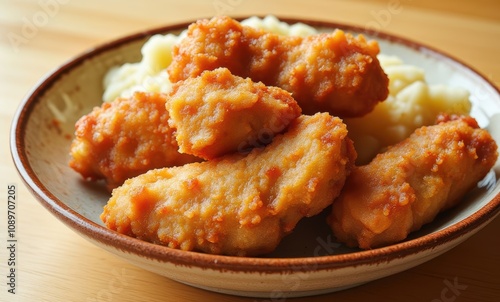 Delicious crispy fried chicken tenders photo