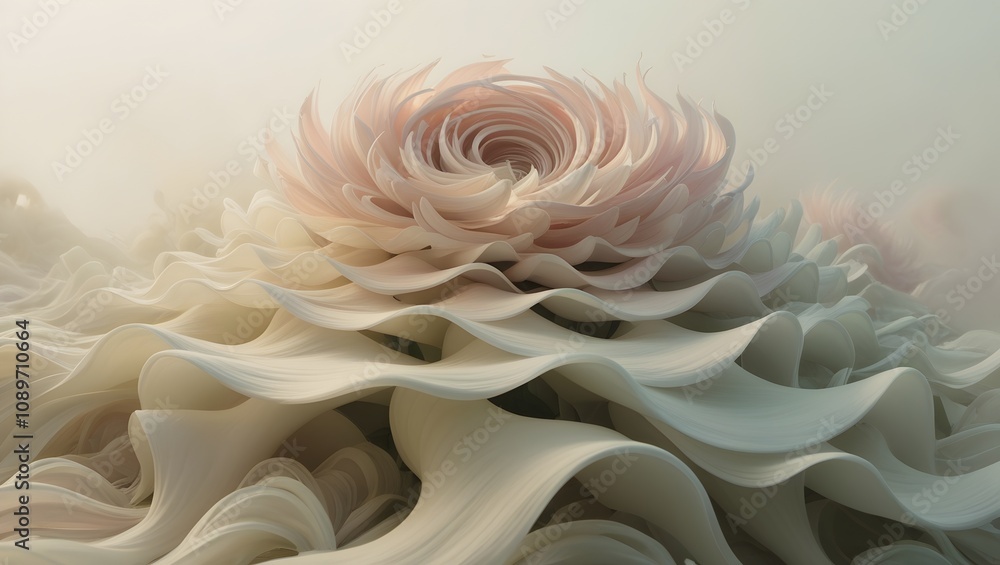 enchanting abstract flower background with intertwined waves and misty aura enchanting abstract flower background with intertwined waves and misty aura