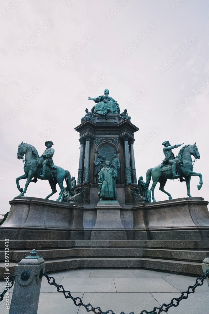 Obraz premium statue in city landscape