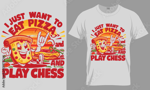 I Just Want To EAT PIZZA AND PLAY CHESS - Pizza typography vector T-shirt design. motivational and inscription quotes.
perfect for print item and bags, posters, cards. isolated on black background
