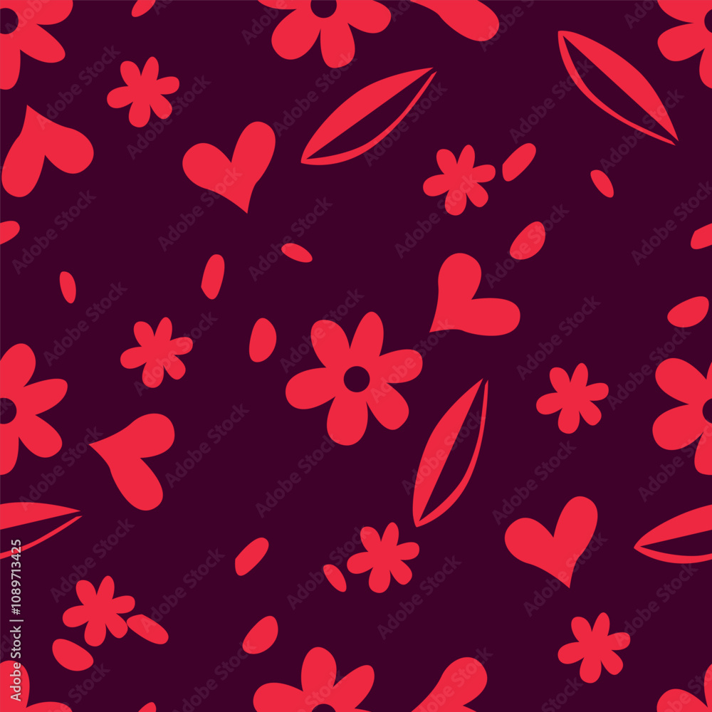Fototapeta premium Seamless floral pattern. Digital textile design.