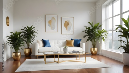 Photo interior modern design room 3d illustration
