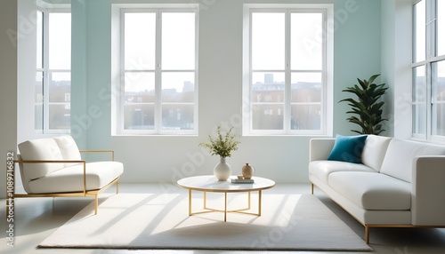 Photo interior modern design room 3d illustration
