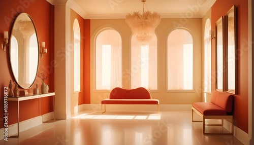 Photo interior modern design room 3d illustration
