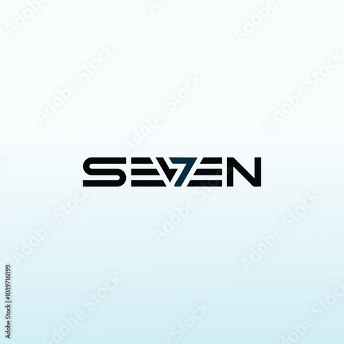 word seven vector logo design