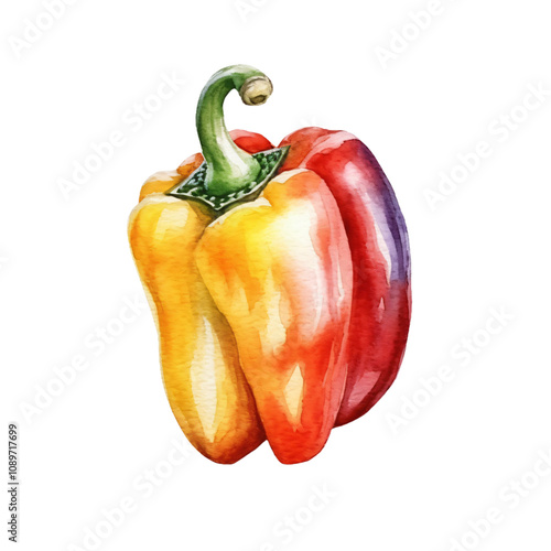 Watercolor Pepper Pair photo