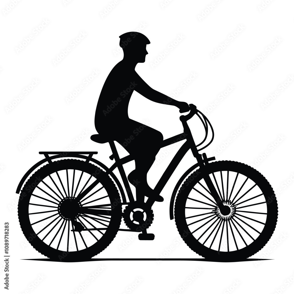 Fototapeta premium silhouette of a person riding a bicycle