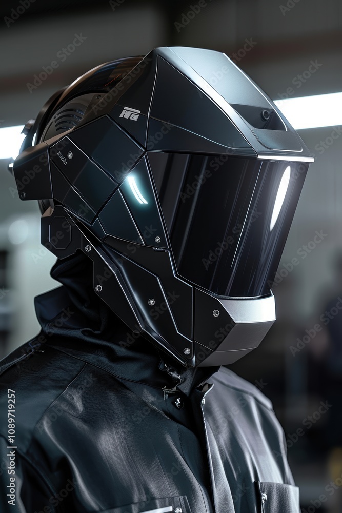 Fototapeta premium Innovative Welding Helmet with Integrated Display for Enhanced Accuracy and Efficiency