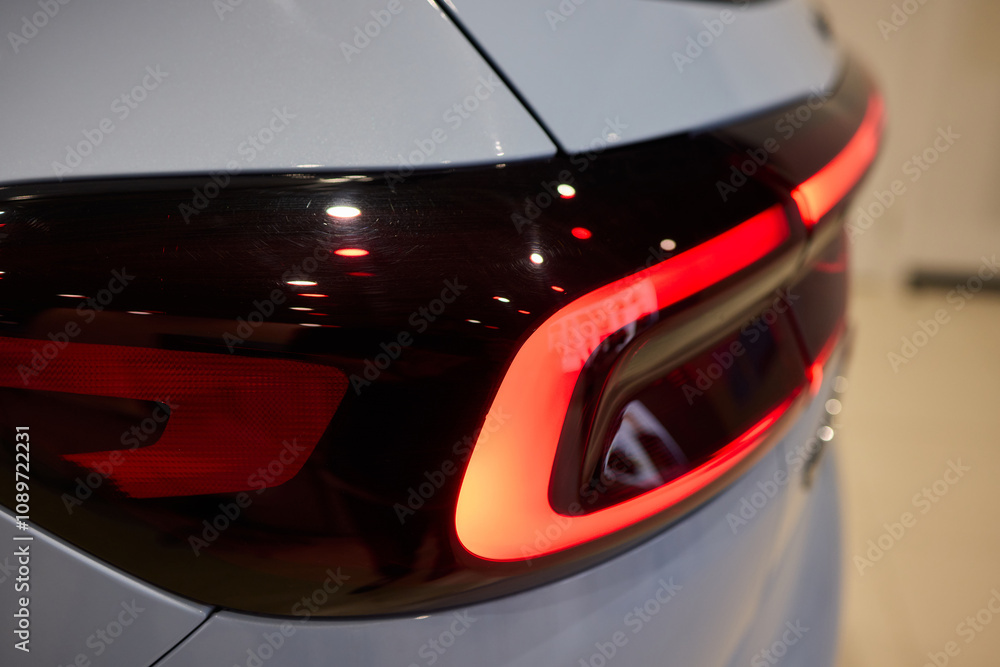 Fototapeta premium Closeup of a cars automotive tail brake light